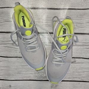 NWOT Puma Fusion Kids Golf Shoes in Gray and Neon Yellow